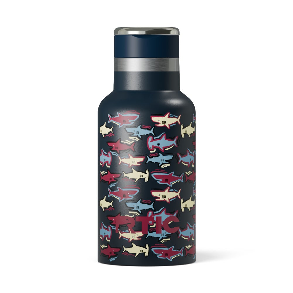 12oz Little Journey Bottle, Navy Sharks