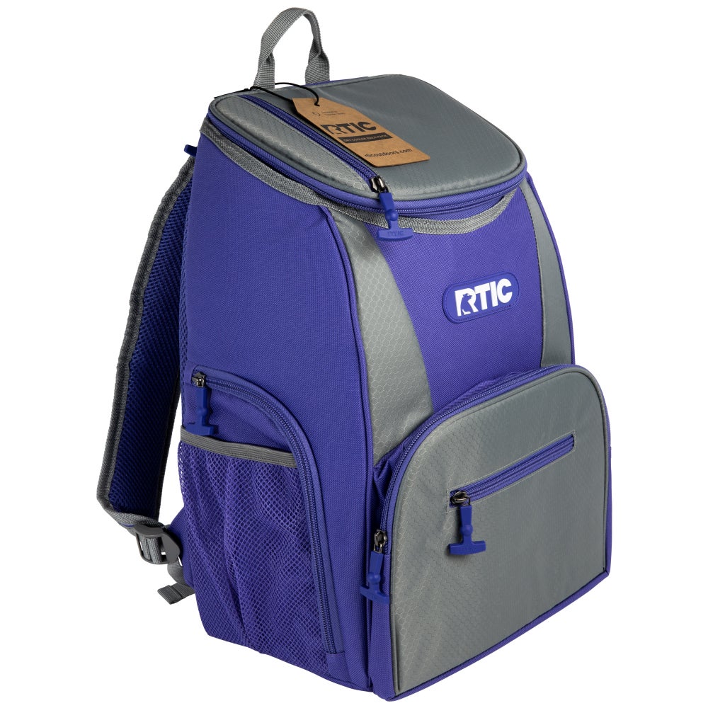 15 Can Lightweight Backpack Cooler, Lavender & Grey, Adjustable Straps, Padded