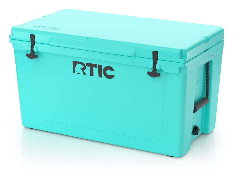110 QT Ultra-Tough Cooler, Seafoam Green, Heavy Duty Rope Handles, T-Latch Closure