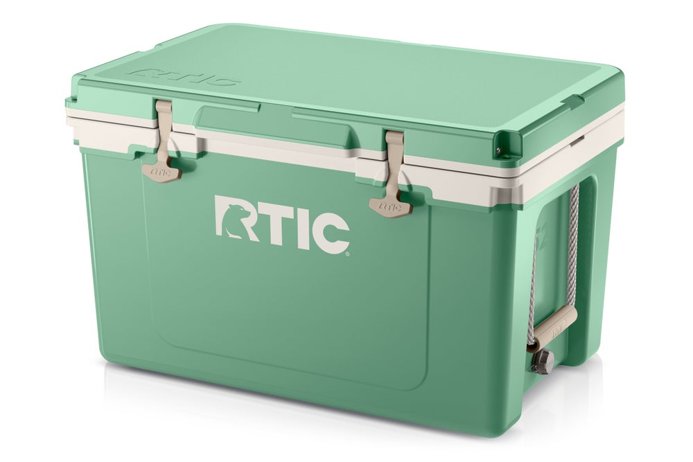 RTIC 52 Quart Ultra-Light Hard Cooler, Sage/Beach, Lightweight, Heavy Duty Rope Handles, T-Latch Closure