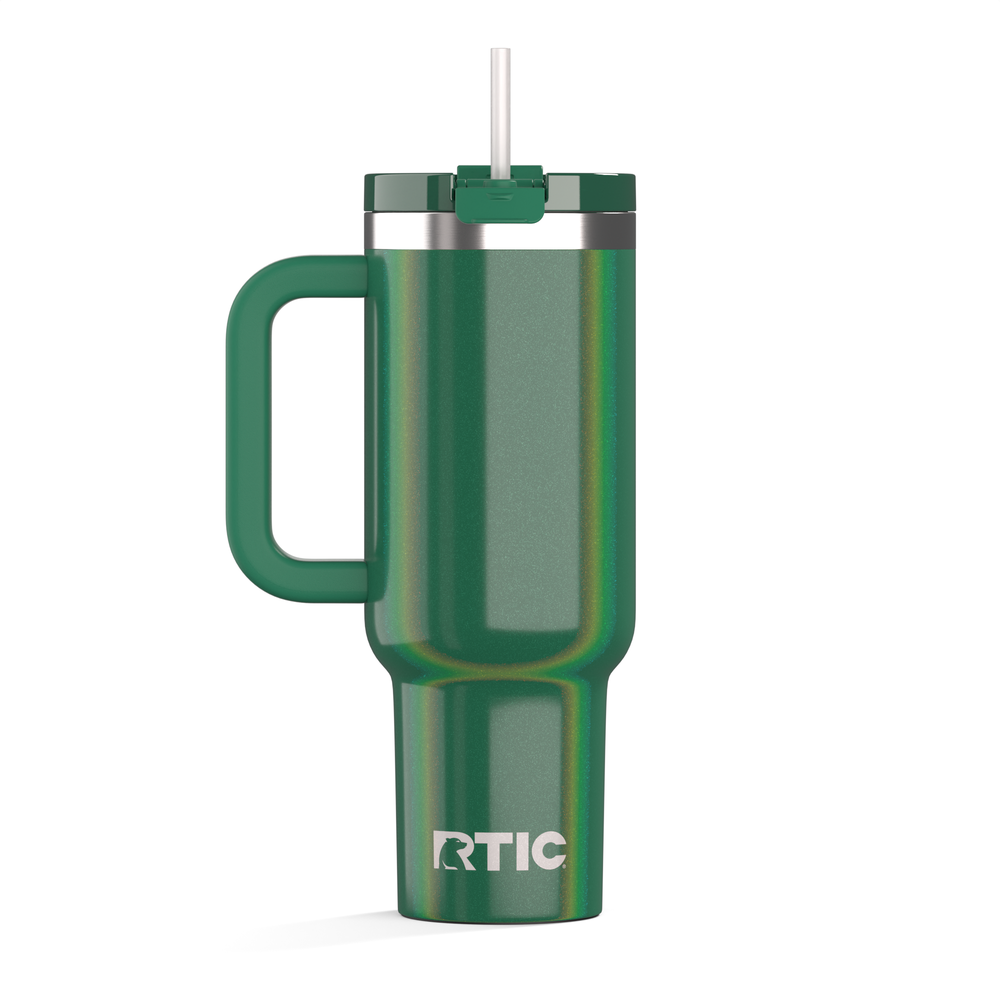 40oz Road Trip Tumbler, Pine Tree Glitter