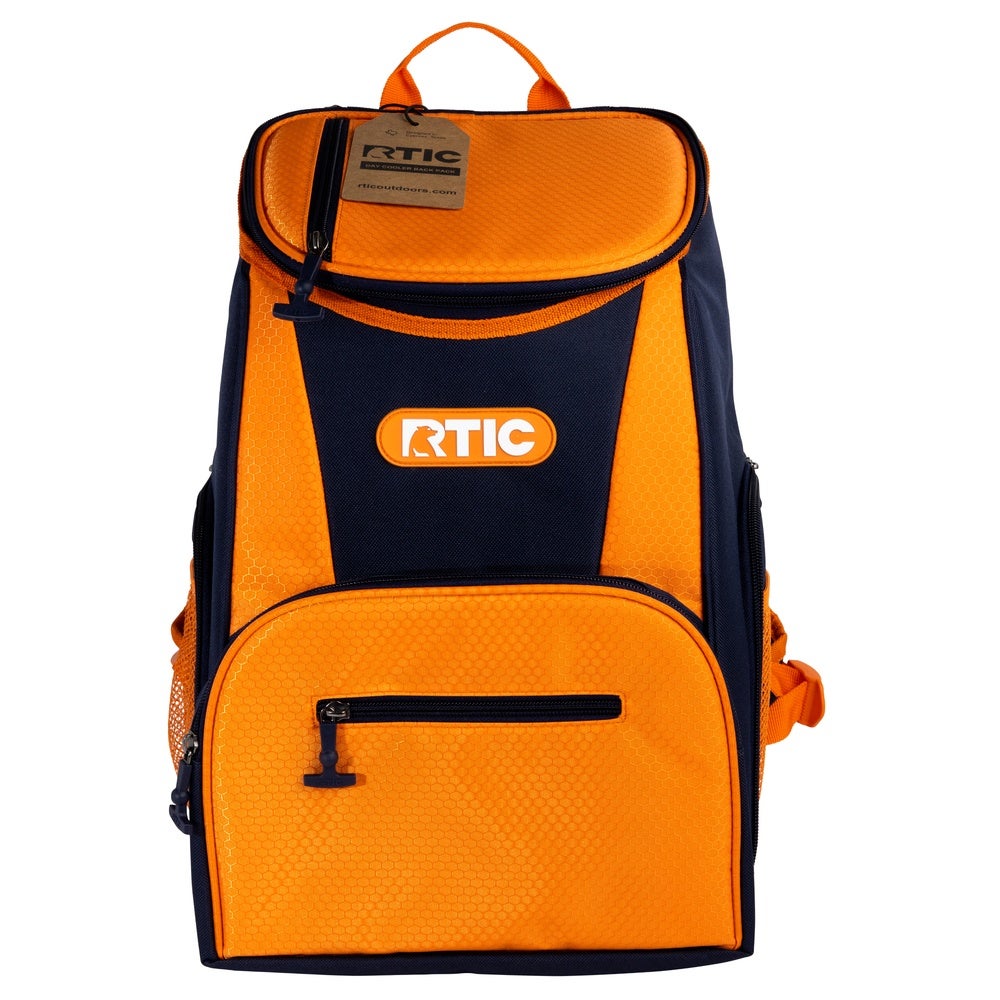 rtic orange backpack cooler