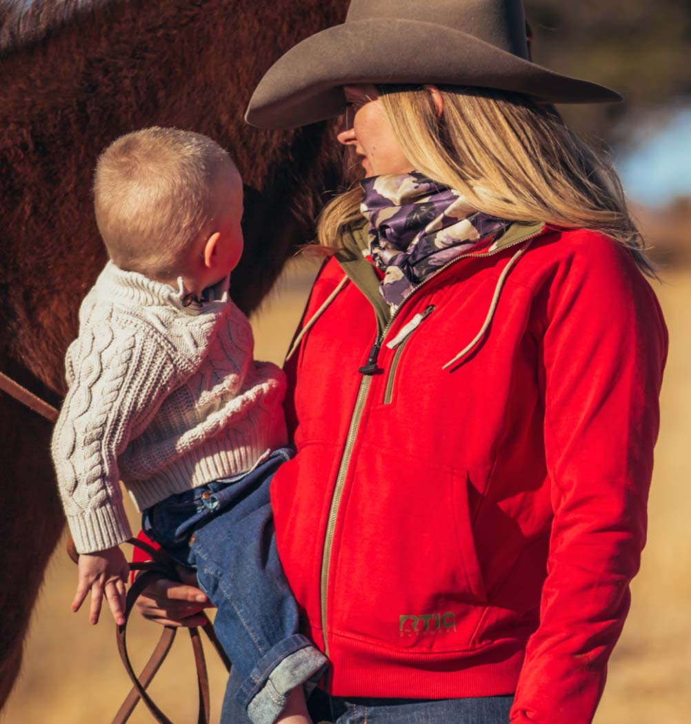 Women's Water-Repellent Full-Zip Hoodie, Bone, M | RTIC