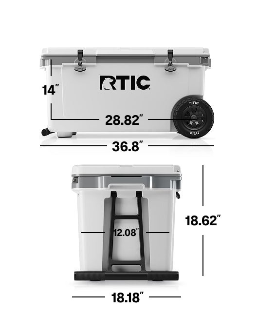 52 QT Ultra-Light Wheeled Cooler, White & Grey