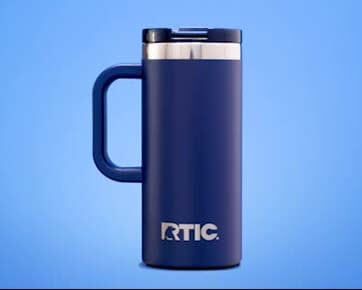 RTIC Ceramic Travel Mug: Leak-Resistant for Road Trips